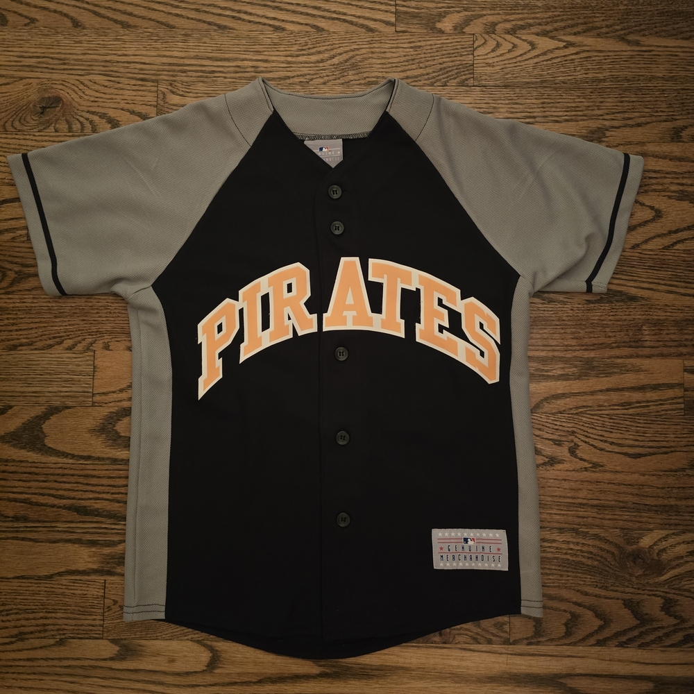 Kids Black and Gray Baseball Shirt